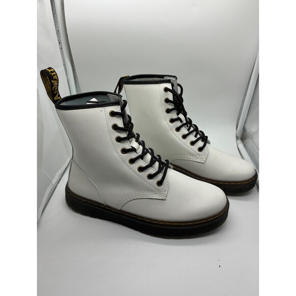 Dr. Martens Shoes - NEW Dr. Martens Zavala White Canvas Lace-Up Boots US Women's 9, EU 41